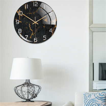 Montre murale en marbre stylé avec mécanisme silencieux
