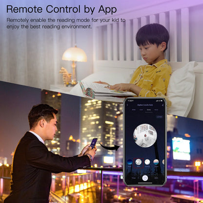 Ampoule LED Tuya Zigbee E14 - Lampe à bougie WiFi RGB Contrôle via SmartLife Google Alexa Apps