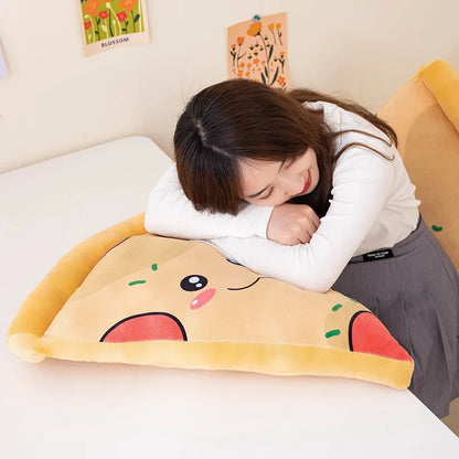 Floroux - Mignon pizza en peluche avec un visage joyeux pour des heures de câlins confortables