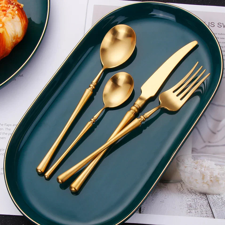 Floroux | Ensemble de couverts Luxe Or Mat