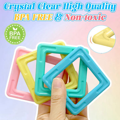 Ensemble de tuiles magnétiques créatives pour enfants - Jouet éducatif STEM pour garçons et filles, cadeau parfait pour un apprentissage amusant et engageant