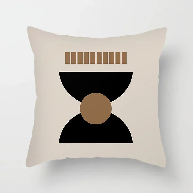 Aurum Housse de coussin - Housse de coussin moderne noir et blanc avec impression artistique abstraite