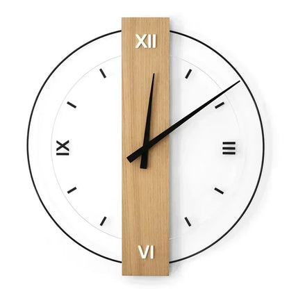 Floroux | Horloge murale en chêne noble avec accents minimalistes