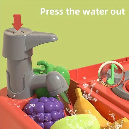 Ensemble de jeu de cuisine interactif pour enfants - Jouets de cuisson réalistes avec lumière et son pour les 3 ans et plus, cadeau amusant pour garçons et filles