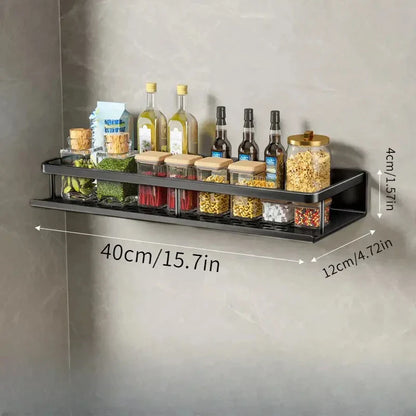Étagère de cuisine noire | Montage mural facile