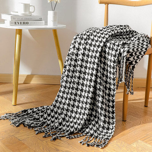 Chic couverture en tricot en chevrons : Noir & Blanc ou Rouge & Blanc