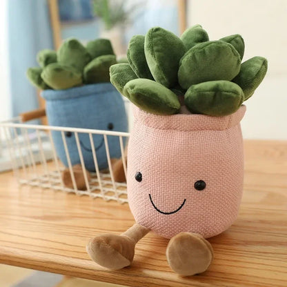 Coussin Succulent en Peluche – Coussin Décoratif Créatif en Design de Pot pour Chambre d'Enfant et Salon, Cadeau Idéal