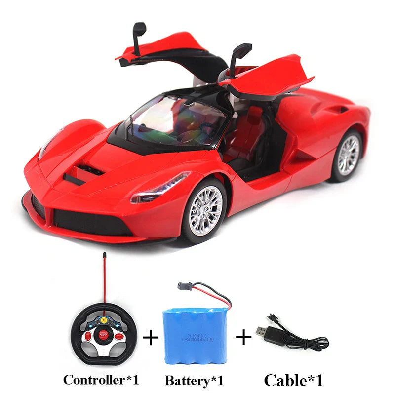 Voiture électrique télécommandée avec portes s'ouvrant - Cadeau amusant pour enfants, garçons et filles