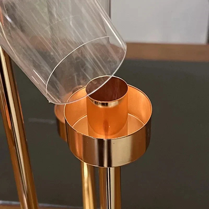 Élégance - Support de bougie en métal avec décoration en acrylique