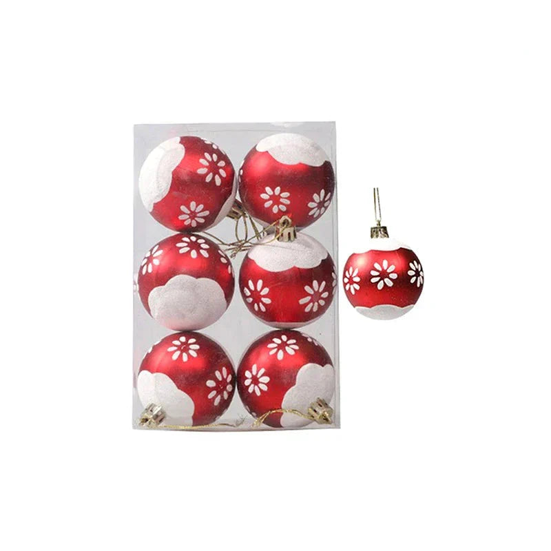 Charming Décoration de Noël - Ensemble de 6 Boules de Noël Flocon de Neige Élégantes