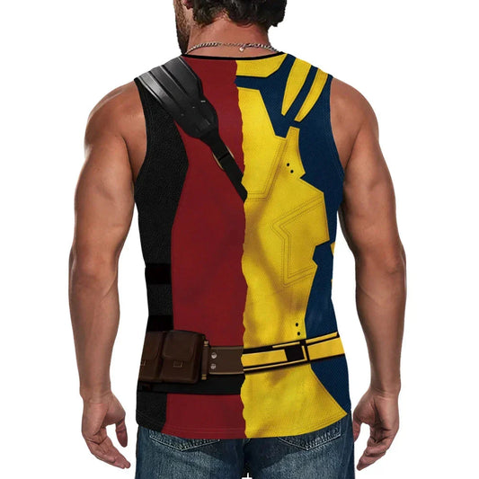 Débardeur de compression inspiré de Deadpool et Wolverine - Gilet d'entraînement pour la musculation Parfait pour le cosplay et les activités de fitness