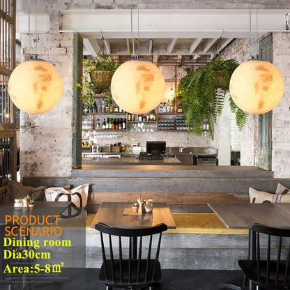 Chandelier moderne créatif pleine lune nordique