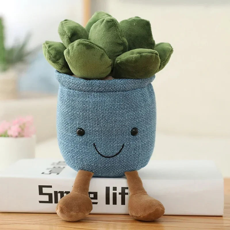 Coussin Succulent en Peluche – Coussin Décoratif Créatif en Design de Pot pour Chambre d'Enfant et Salon, Cadeau Idéal