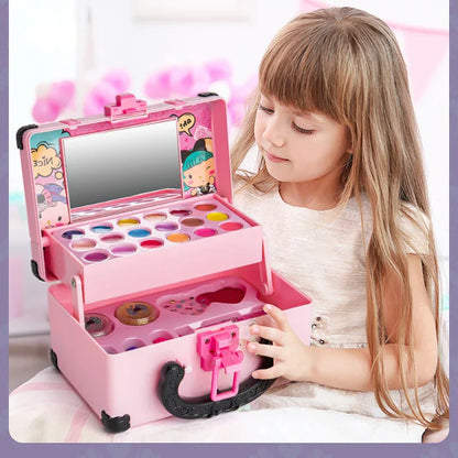 Set de maquillage de princesse pour enfants - Kit cosmétique sûr et non toxique avec rouge à lèvres et ombre à paupières