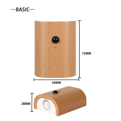 Ensemble de 2 lampes murales USB en bois rechargeables