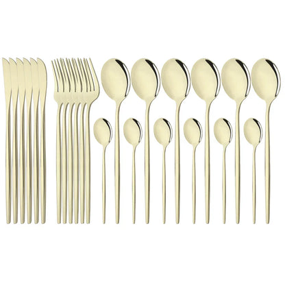 Floroux | Set de vaisselle en acier inoxydable