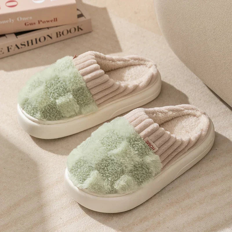 Dreamy Feet Chaussons - Chaussons en coton à carreaux tendance pour un confort optimal
