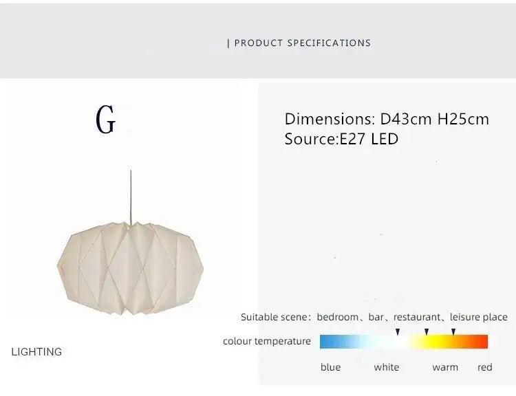 Élégante lanterne en papier inspirée par l'origami