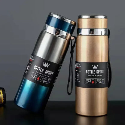 Thermos en acier inoxydable 1L – Bouteille isotherme pour garder l'eau froide et chaude, thé, café