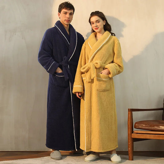 Floroux winter bathrobe | Soft flannel gown | Comfortable coat for women and men