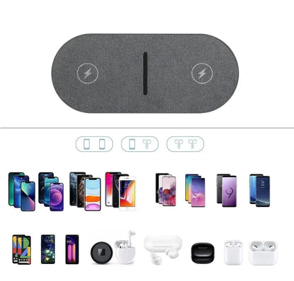 DazzleCharge - Station de Charge Sans Fil Double Élégant 40W