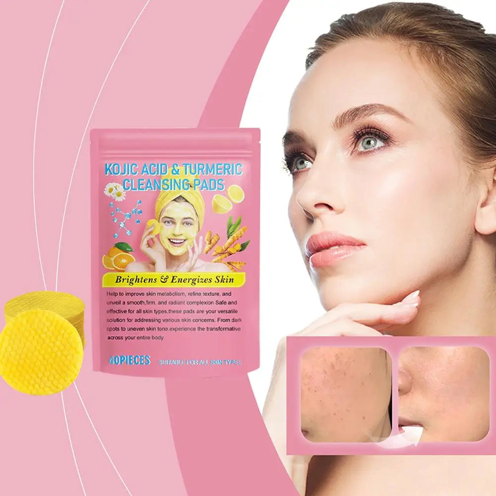 Éponges Exfoliantes Nettoyantes au Curcuma et à l'Acide Kojique - Pack de 40 pour un Soin de la Peau Radieux
