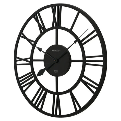 ÉléganceTemps – Horloge Murale Rétro avec Chiffres Romains, Style Ouvert