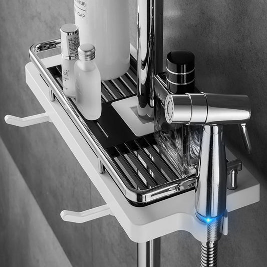 Support de rangement pour barre de douche dans la salle de bain