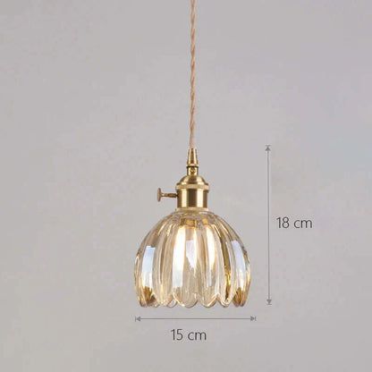 Suspension de fleurs en verre teinté classique en cuivre +