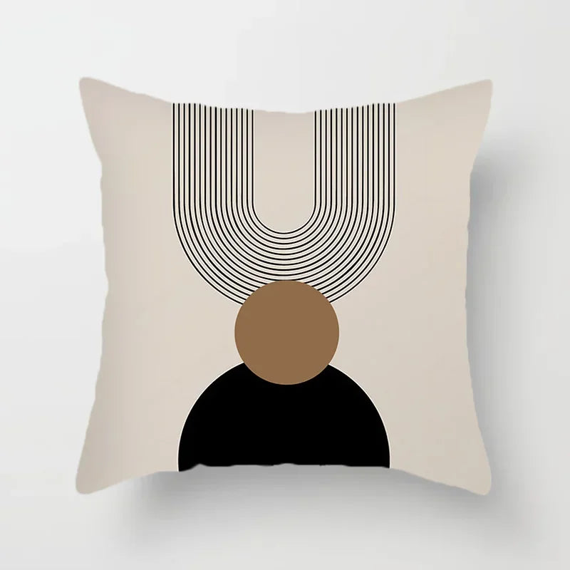 Aurum Housse de coussin - Housse de coussin moderne noir et blanc avec impression artistique abstraite