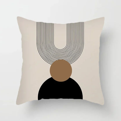 Aurum Housse de coussin - Housse de coussin moderne noir et blanc avec impression artistique abstraite