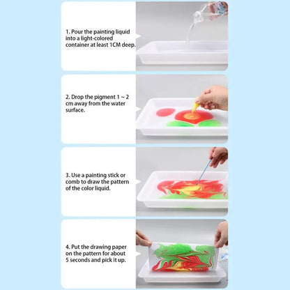 Set de peinture marbrée créative pour enfants - Kit d'art DIY amusant pour garçons et filles de 6 à 10 ans, cadeau de vacances unique pour les jeunes artistes en herbe