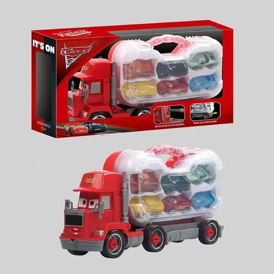 Lightning McQueen Voiture de Tirage Set - Disney Pixar Cars Jouets pour Enfants, Cadeau Amusant avec Jackson Storm & Mack