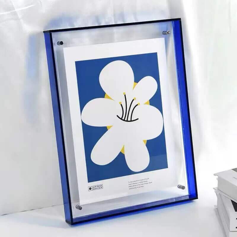 Cadre photo flottant en acrylique fluorescent des années 80