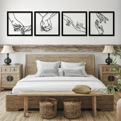 Embrace Art mural en métal Mains