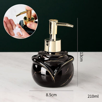 Distributeur de savon en marbre solide élégant pour salle de bain