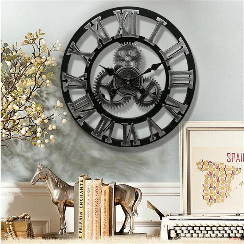 ÉpoqueBois – Horloge Murale Rétro en Bois au Style Européen