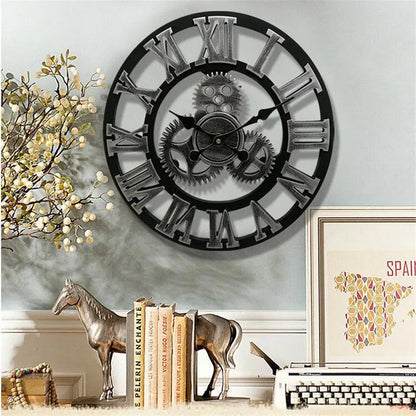 ÉpoqueBois – Horloge Murale Rétro en Bois au Style Européen