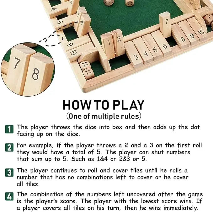 Set de Jeu de Dés Excitant à Quatre Faces pour la Famille et les Amis - Activité de Fête Amusante pour Enfants et Adultes