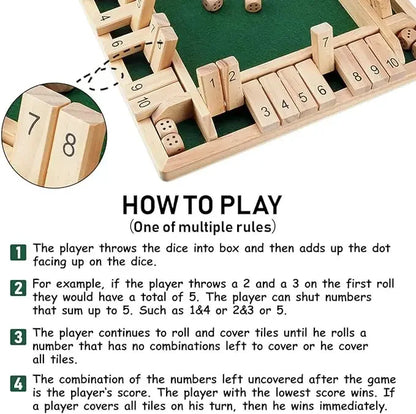 Set de Jeu de Dés Excitant à Quatre Faces pour la Famille et les Amis - Activité de Fête Amusante pour Enfants et Adultes