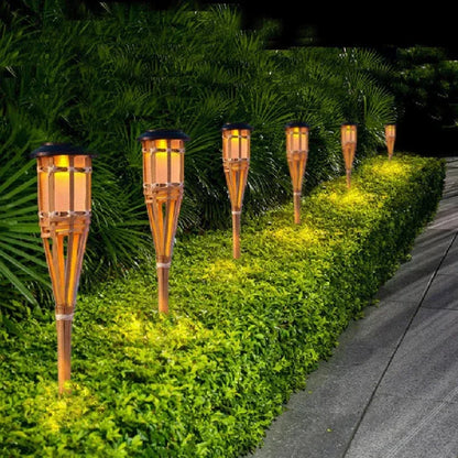 Floroux Torche Solaire Set de 5 | Lumières de jardin LED effet flamme | Fonctionnant à l'énergie solaire | Lumière décorative pour l'extérieur
