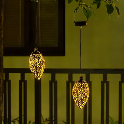 Floroux Lampe solaire en forme de goutte | Design de lumière de cascade | Luminaire solaire d'extérieur | Éclairage de jardin & terrasse