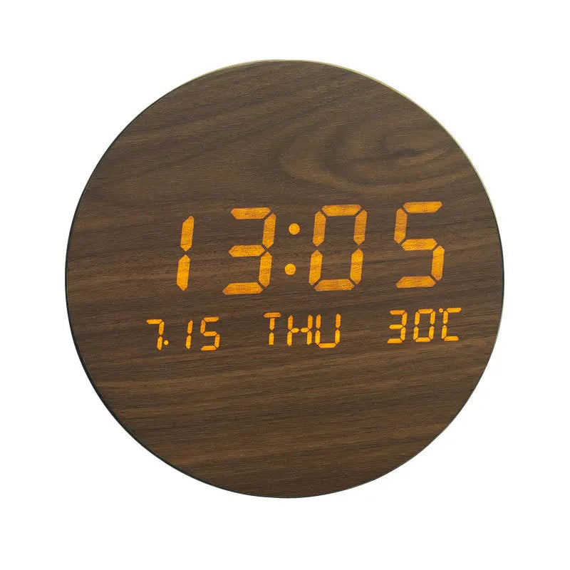 BoisTempo – Horloge de Bureau en Bois avec Alarme et Affichage LED