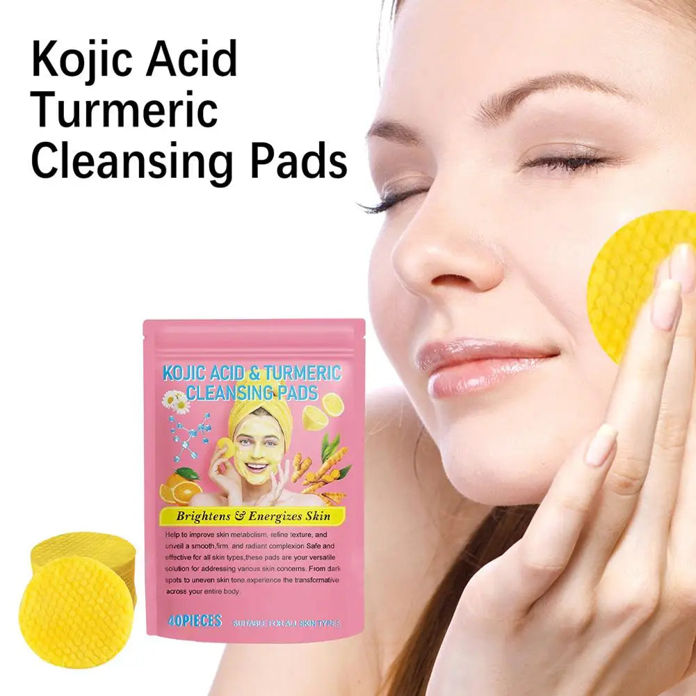Éponges Exfoliantes Nettoyantes au Curcuma et à l'Acide Kojique - Pack de 40 pour un Soin de la Peau Radieux