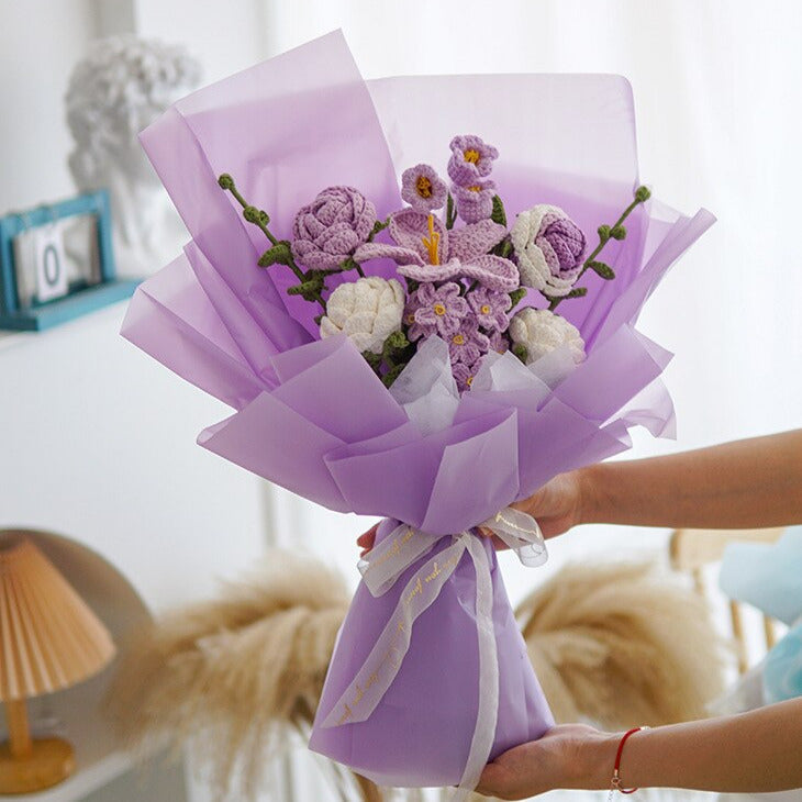 Décor de bouquet de fleurs au crochet