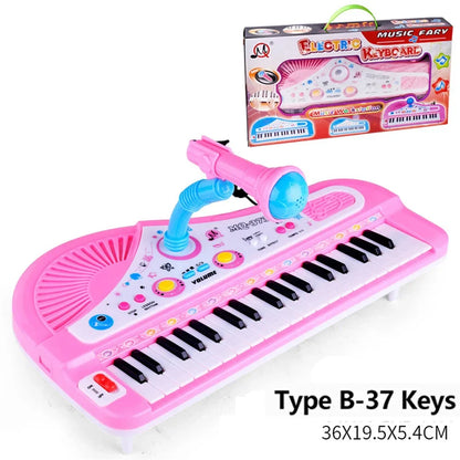 Chriyungel Kids Piano Électronique Clavier avec Microphone - Jouet Musical Cadeau pour Débutants Âges 3+, Portable et Rechargeable par USB