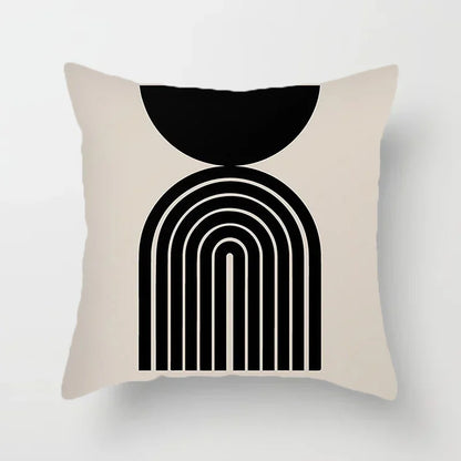 Aurum Housse de coussin - Housse de coussin moderne noir et blanc avec impression artistique abstraite