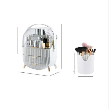 Grand Organisateur de Maquillage Étanche – Boîte de Rangement Cosmétiques et Bijoux Antipoussière