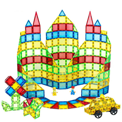 Set de Tuiles Magnétiques - Blocs de Pilement 3D STEM pour Enfants, Jouets Magnétiques Éducatifs pour Garçons & Filles