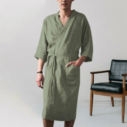 ConfortLuxe - Robe de chambre en coton pour hommes